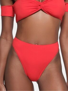 SKIMS Recycled Swim High-Leg Bikini Bottom Ruby